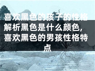 喜欢黑色的孩子的性格解析黑色是什么颜色,喜欢黑色的男孩性格特点