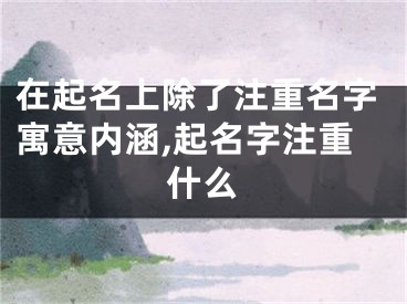 在起名上除了注重名字寓意内涵,起名字注重什么