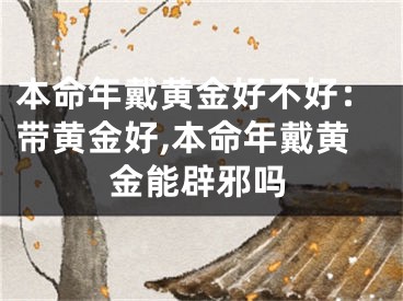 本命年戴黄金好不好：带黄金好,本命年戴黄金能辟邪吗