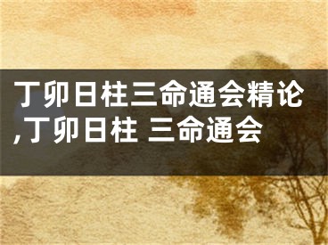 丁卯日柱三命通会精论,丁卯日柱 三命通会