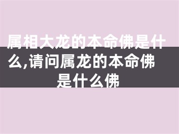 属相大龙的本命佛是什么,请问属龙的本命佛是什么佛