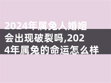 2024年属兔人婚姻会出现破裂吗,2024年属兔的命运怎么样