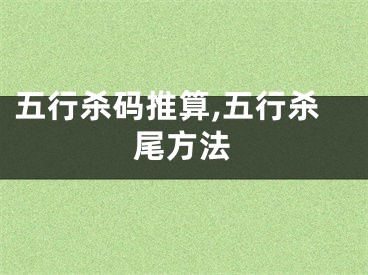 五行杀码推算,五行杀尾方法