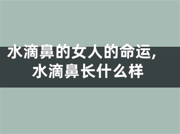 水滴鼻的女人的命运,水滴鼻长什么样
