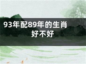 93年配89年的生肖好不好