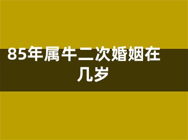 85年属牛二次婚姻在几岁