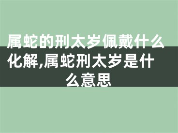 属蛇的刑太岁佩戴什么化解,属蛇刑太岁是什么意思