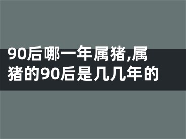 90后哪一年属猪,属猪的90后是几几年的