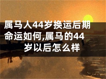属马人44岁换运后期命运如何,属马的44岁以后怎么样