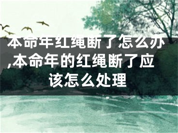 本命年红绳断了怎么办,本命年的红绳断了应该怎么处理