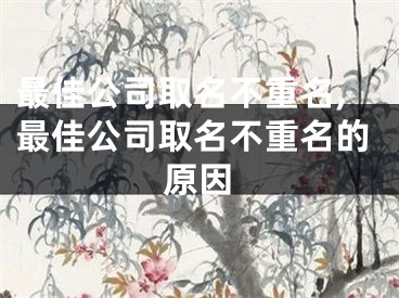 最佳公司取名不重名,最佳公司取名不重名的原因