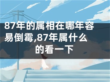 87年的属相在哪年容易倒霉,87年属什么的看一下