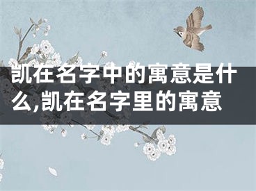 凯在名字中的寓意是什么,凯在名字里的寓意