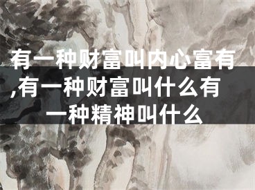 有一种财富叫内心富有,有一种财富叫什么有一种精神叫什么