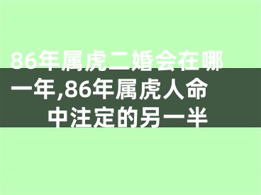 86年属虎二婚会在哪一年,86年属虎人命中注定的另一半