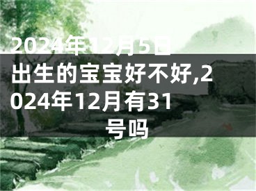 2024年12月5日出生的宝宝好不好,2024年12月有31号吗