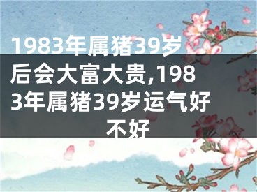 1983年属猪39岁后会大富大贵,1983年属猪39岁运气好不好