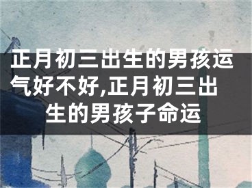 正月初三出生的男孩运气好不好,正月初三出生的男孩子命运