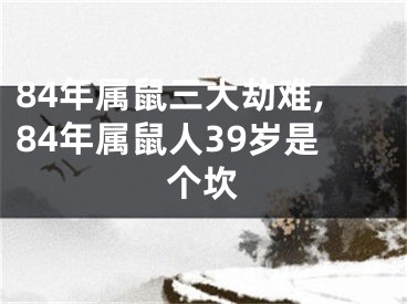 84年属鼠三大劫难,84年属鼠人39岁是个坎