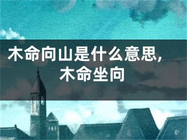 木命向山是什么意思,木命坐向