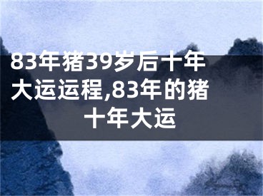 83年猪39岁后十年大运运程,83年的猪十年大运