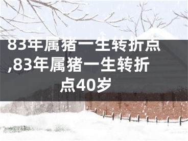 83年属猪一生转折点,83年属猪一生转折点40岁