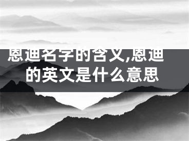 恩迪名字的含义,恩迪的英文是什么意思