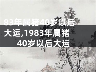83年属猪40岁以后大运,1983年属猪40岁以后大运
