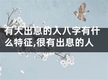 有大出息的人八字有什么特征,很有出息的人