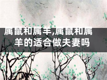 属鼠和属羊,属鼠和属羊的适合做夫妻吗