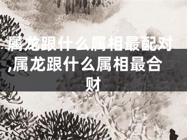属龙跟什么属相最配对,属龙跟什么属相最合财