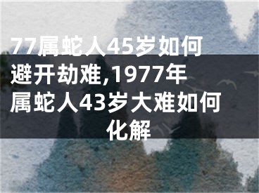 77属蛇人45岁如何避开劫难,1977年属蛇人43岁大难如何化解