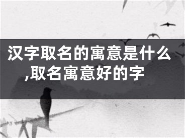 汉字取名的寓意是什么,取名寓意好的字