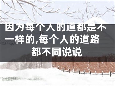 因为每个人的道都是不一样的,每个人的道路都不同说说