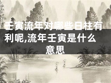 壬寅流年对哪些日柱有利呢,流年壬寅是什么意思