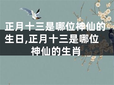正月十三是哪位神仙的生日,正月十三是哪位神仙的生肖