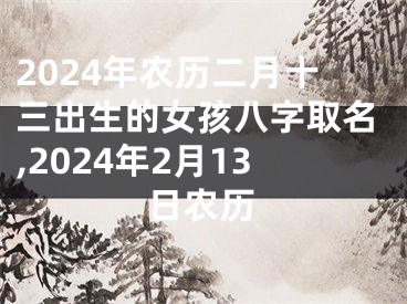 2024年农历二月十三出生的女孩八字取名,2024年2月13日农历