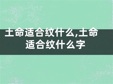 土命适合纹什么,土命适合纹什么字