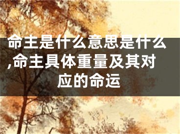 命主是什么意思是什么,命主具体重量及其对应的命运