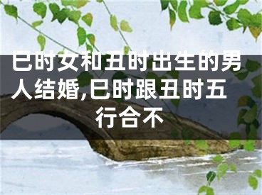 巳时女和丑时出生的男人结婚,巳时跟丑时五行合不