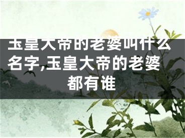 玉皇大帝的老婆叫什么名字,玉皇大帝的老婆都有谁