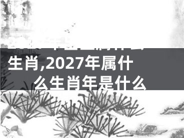 2027年出生属什么生肖,2027年属什么生肖年是什么