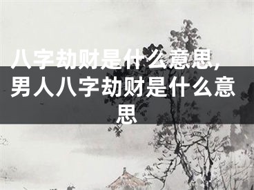 八字劫财是什么意思,男人八字劫财是什么意思
