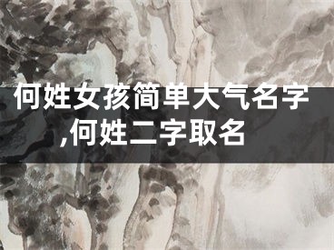 何姓女孩简单大气名字,何姓二字取名