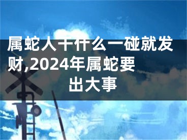 属蛇人干什么一碰就发财,2024年属蛇要出大事