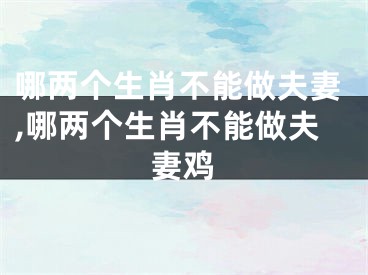 哪两个生肖不能做夫妻,哪两个生肖不能做夫妻鸡