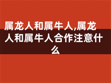 属龙人和属牛人,属龙人和属牛人合作注意什么