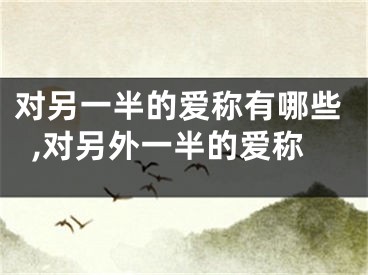 对另一半的爱称有哪些,对另外一半的爱称