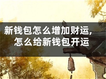 新钱包怎么增加财运,怎么给新钱包开运