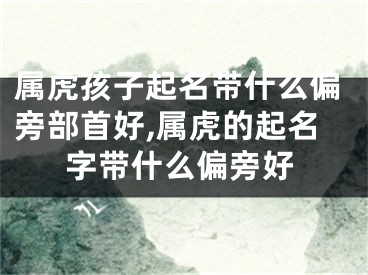 属虎孩子起名带什么偏旁部首好,属虎的起名字带什么偏旁好